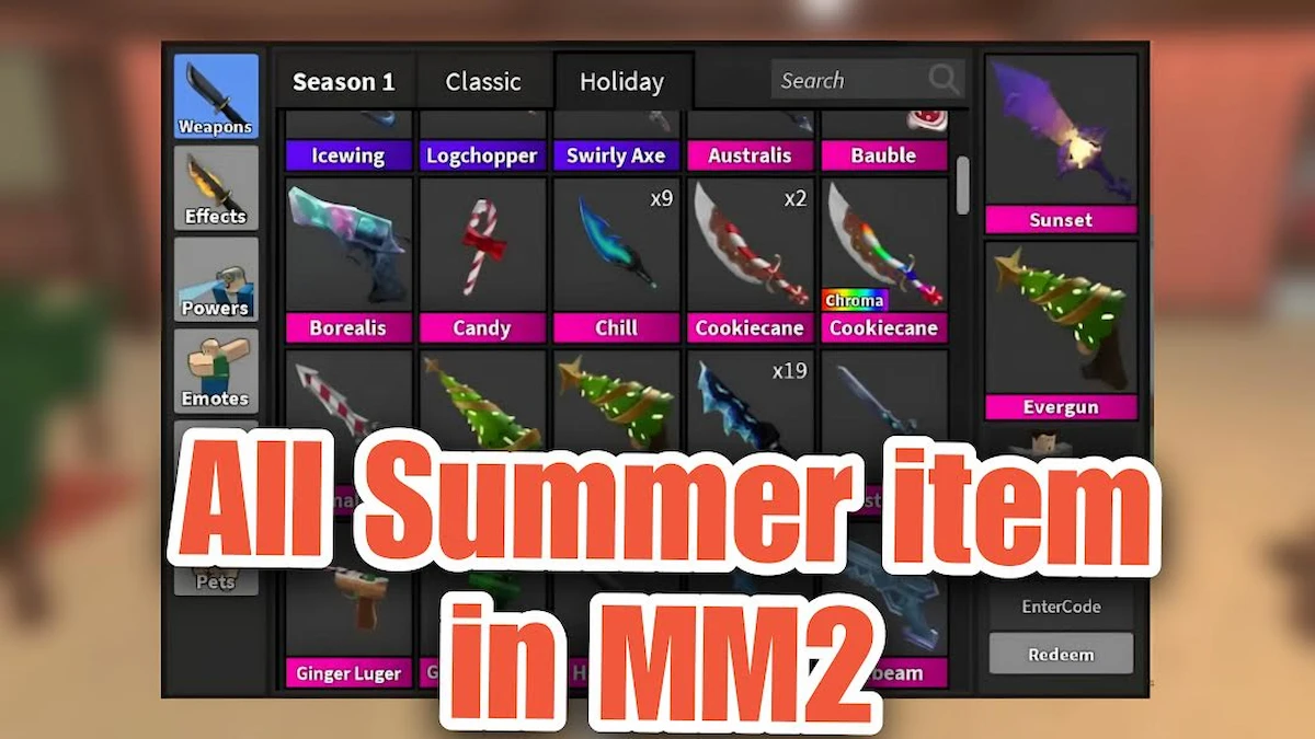 ALL Summer Items in Murder Mystery 2