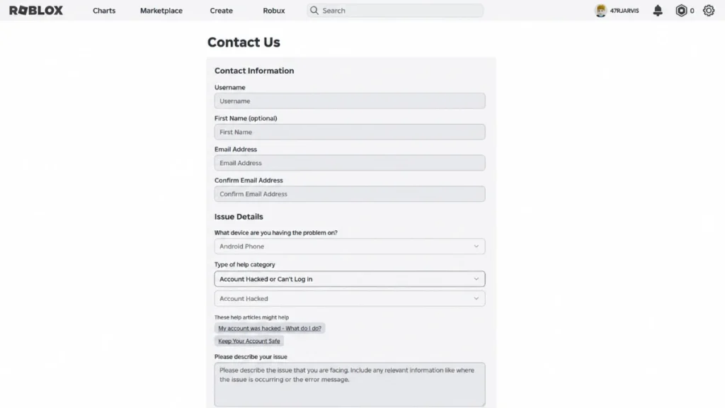 Contact Roblox Support Directly