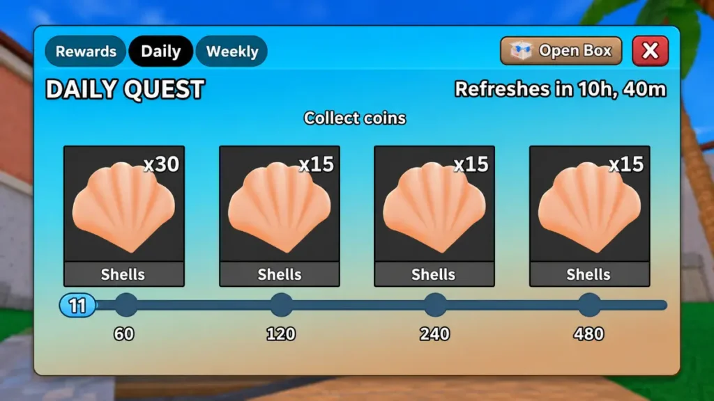 Get Shell Via Daily Quests