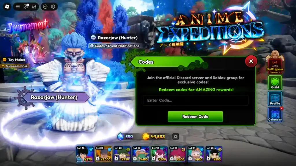 How to Redeem Codes in Anime Expeditions Through NPC