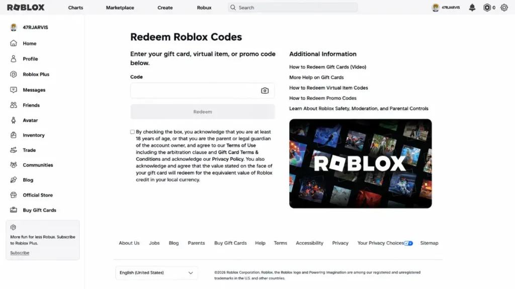 Redeem Roblox Promo Codes