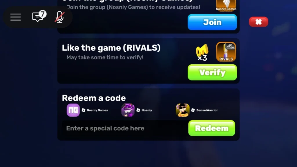Rivals Codes