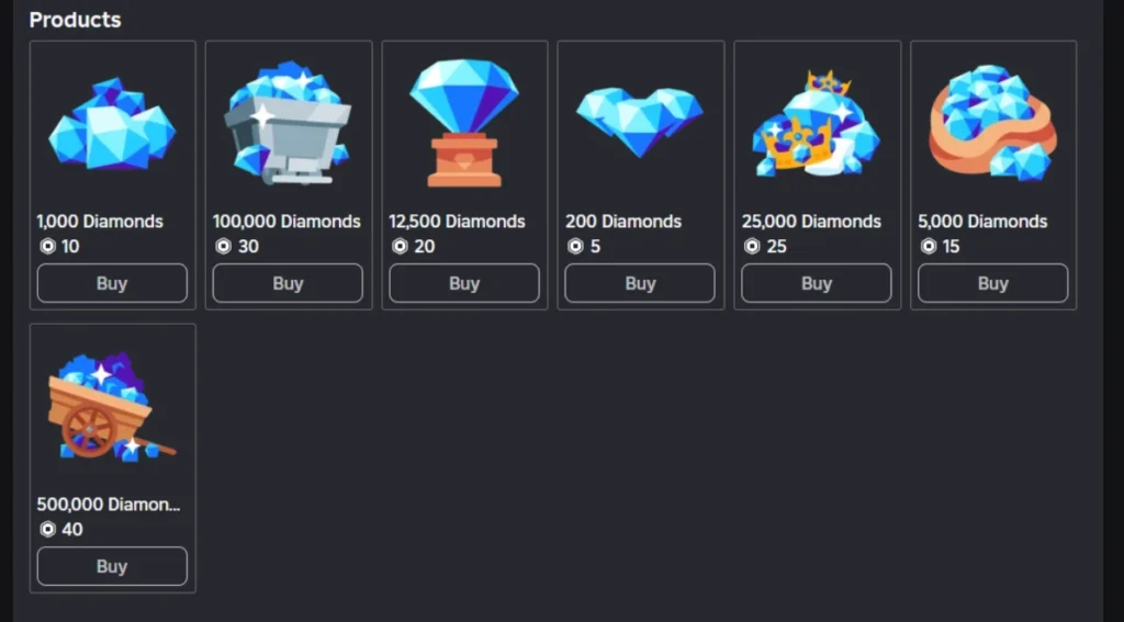 Roblox Developer Products