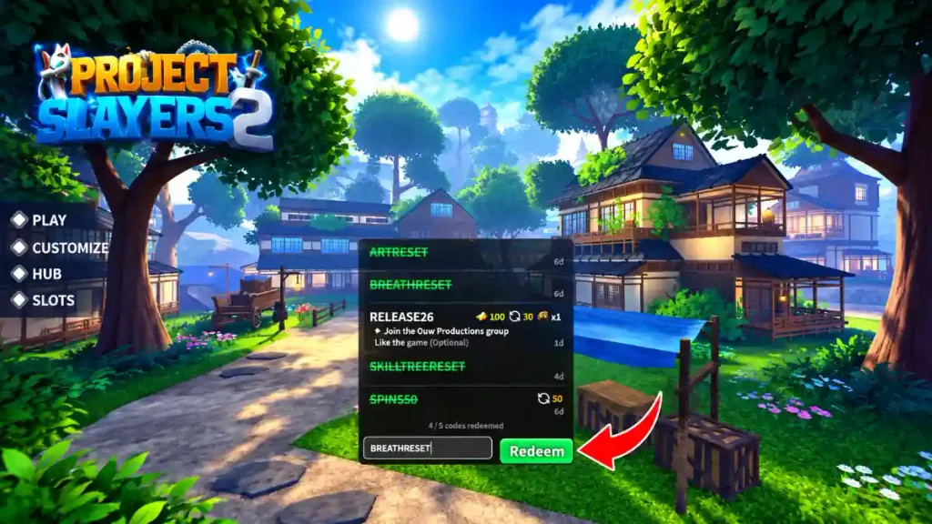 Project Slayers 2 Redeem Codes