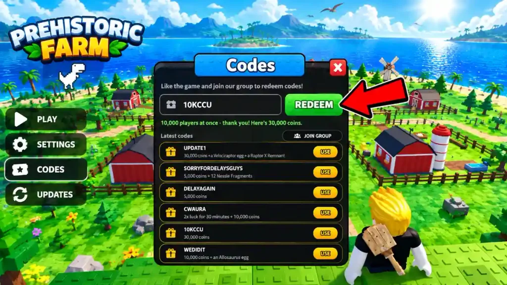 Prehistoric Farm Redeem Codes