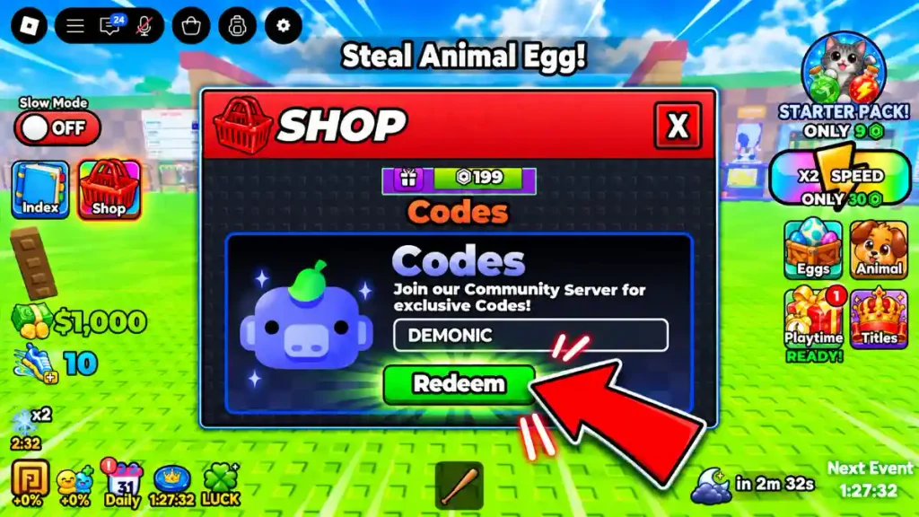Steal Animal Egg Redeem Codes