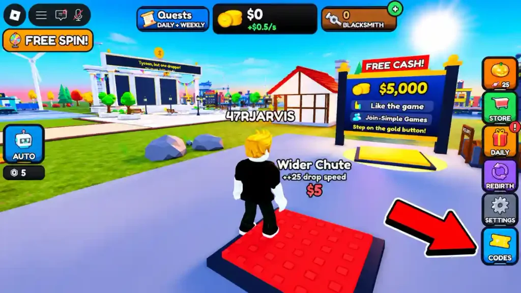 Tycoon but One Dropper  Section Codes